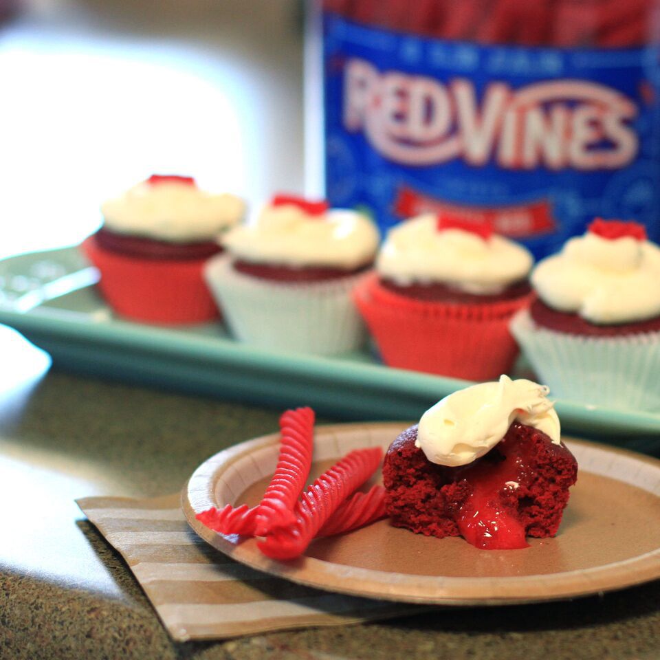 Red Vines cupcakes